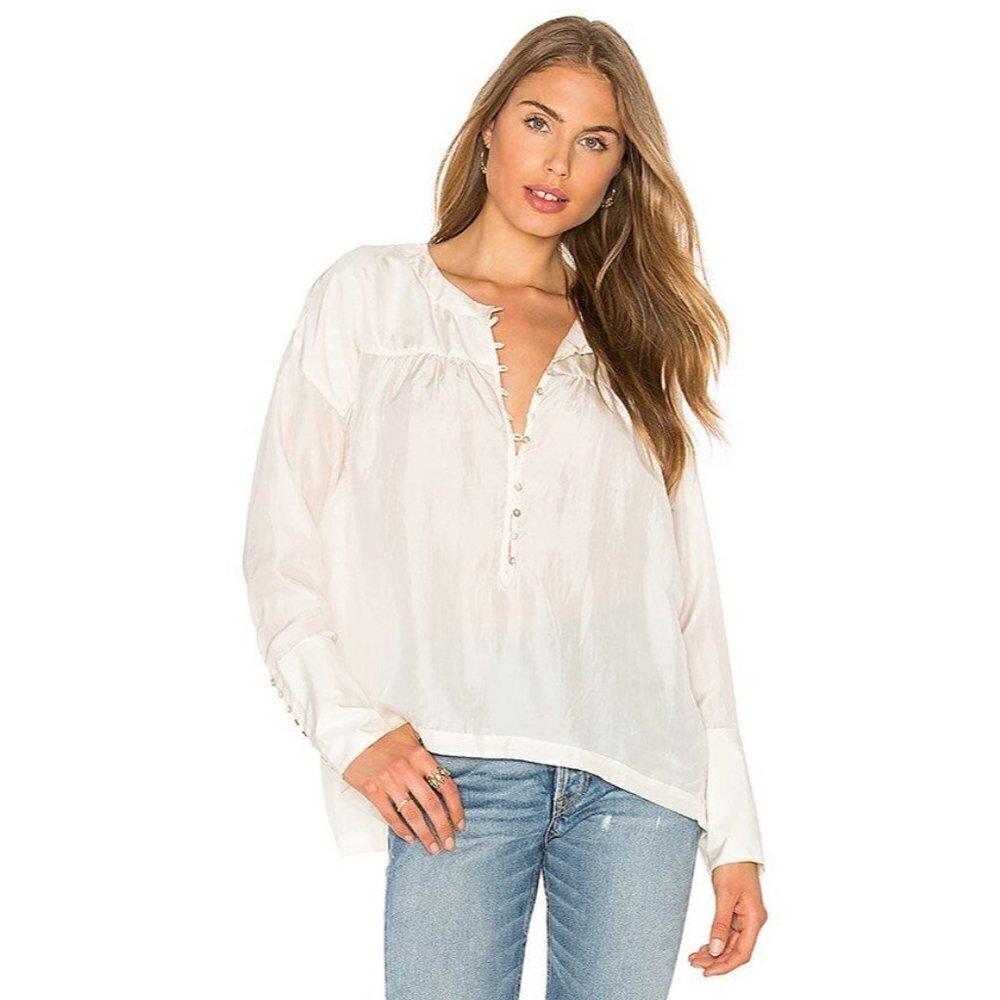 Free People Nwt Live To Tell Teensy Button Top
